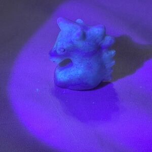 Carved Small 1.5in Pink Opal Crystal Figurine UV Reactive